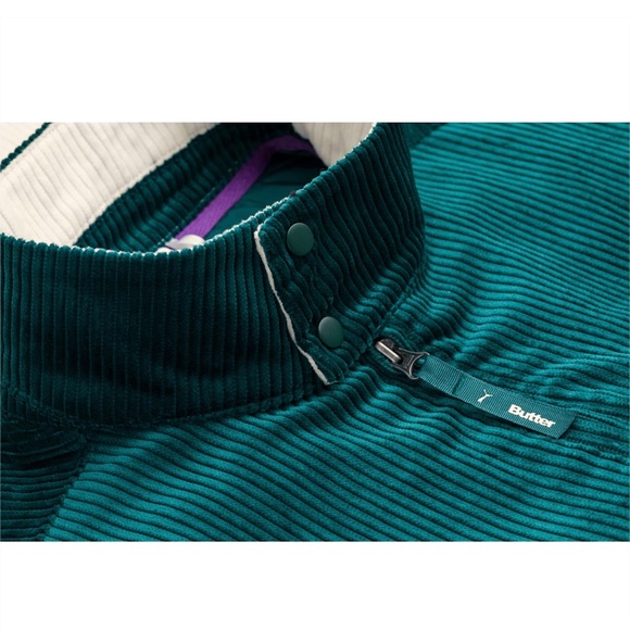 PUMA X BUTTER GOODS CORDUROY TRACK JACKET MENS SIZE 2XL XXL FULL ZIP GREEN WHITE - Picture 3 of 5